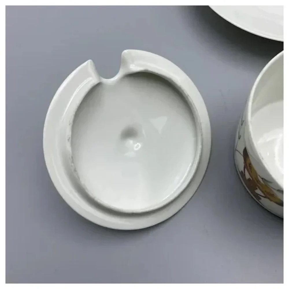 Vintage Limoges‎ France Jam Pot with Lid and Saucer Confitures